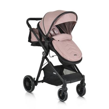 Carucior transformabil 2in1 Moni cu accesorii incluse Rio Pink pana la 22 kg