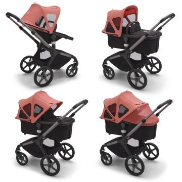 Capotina cu extensie plasa insecte Bugaboo Fox 5 Fox Cub Lynx sunrise red