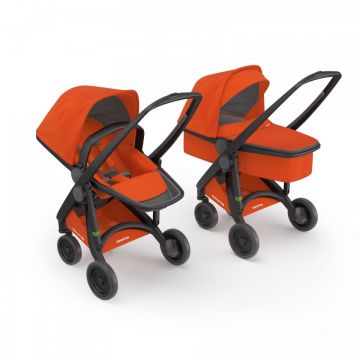 Carucior 2 in 1, Greentom, 100% Ecologic, Black Orange