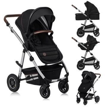 Carucior 3 in 1 Lionelo Amber reversibil negru i-Size