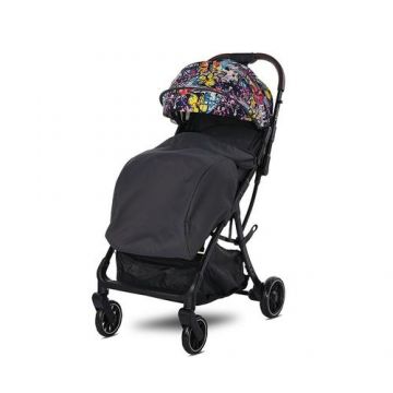 Carucior sport autofold Lorelli Minori Magic Flowers, pana la 22 kg, 0 - 4 ani (Negru)