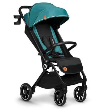 Carucior sport, Lionelo, Cloe, De la nastere, Cu accesorii, Cadru din aluminiu, 0-22 kg, Usor, Pliabil cu o singura mana, Ideal pentru toate tipurile de suprafete, Verde smarald