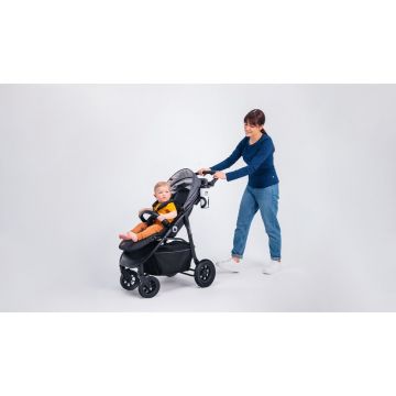 Carucior sport Lionelo Natt de la nastere cu accesorii si capotina XXL reglabila 0-22 kg bej