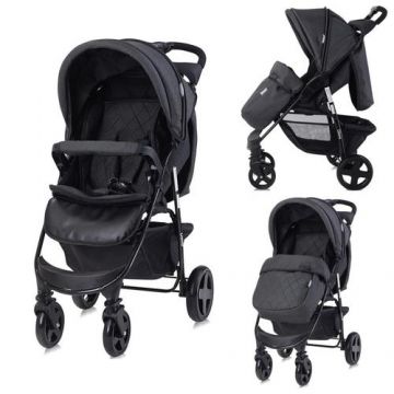 Carucior sport Lorelli Olivia, cu husa de picioare, Negru