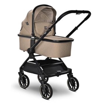 Carucior 3 in 1, Lorelli Reya, maner reversibil, pana la 22 kg, Brown