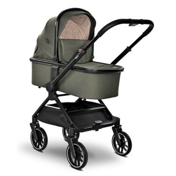 Carucior 3 in 1, Lorelli Reya, maner reversibil, pana la 22 kg, Green