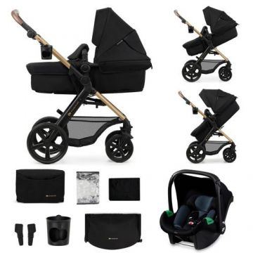 Carucior 3in1 Kinderkraft MOOV 2, 0 - 22kg, 0 - 7 ani, Negru