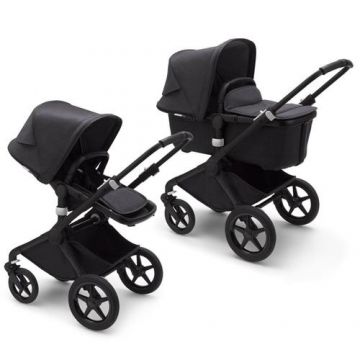 Carucior Bugaboo Fox 2 Mineral 2 in 1, max 22 kg, Cos cumparaturi 38 l (Negru)