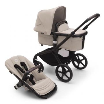 Carucior Bugaboo Fox 5 2 in 1, 0-4 ani, max 22 kg, Cos de cumparaturi 39 kg (Negru/Bej)