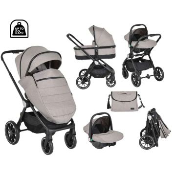 Carucior combinat 3 in 1 Cangaroo Christiano Bej pana la 22 kg