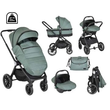 Carucior combinat 3 in 1 Cangaroo Christiano Verde pana la 22 kg