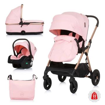 Carucior combinat 3 in 1 Chipolino Infinity 2024 Flamingo