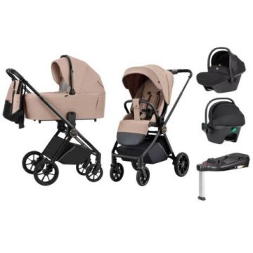 Carucior compact premium Carrello ULTRA 4 in 1 I-Size 40-87 cm cu baza Isofix Antique Beige