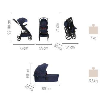 Carucior copii 3 in 1 Chicco Seety Boston grey