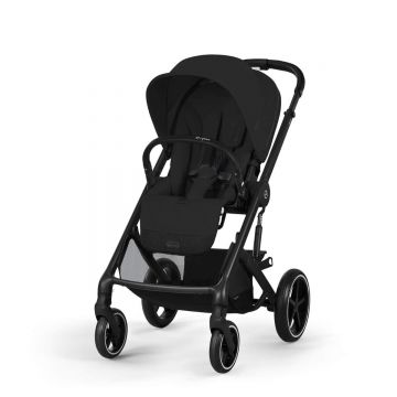 Carucior Cybex Gold Balios S Lux Moon Black cu cadru negru si maner curbat