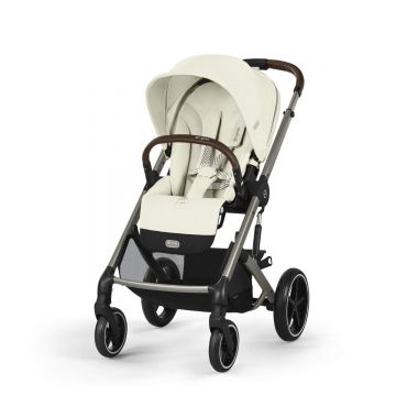 Carucior Cybex Gold Balios S Lux Seashell Beige cu cadru taupe si maner curbat