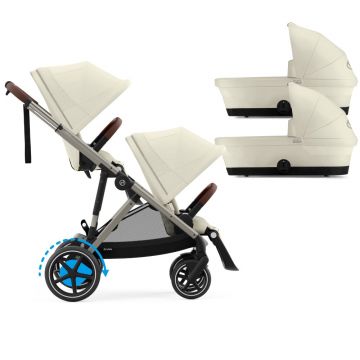 Carucior gemeni Cybex e-Gazelle S Seashell Beige