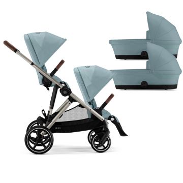 Carucior gemeni Cybex Gazelle S Taupe Stormy Blue