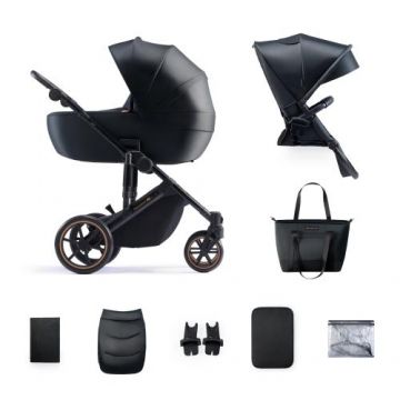 Carucior multifunctional 2in1 Kinderkraft Prime 2,  cu landou si scaun sport, 0 - 22kg, Negru