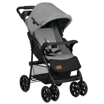 Carucior sport, Lionelo, Emma Plus, Cu tavita, 2 Suporturi pentru pahar, Geanta accesorii, Conform cu standardul european de securitate EN1888-1, Gri