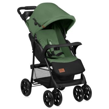 Carucior sport, Lionelo, Emma Plus, Cu tavita, 2 Suporturi pentru pahar, Geanta accesorii, Conform cu standardul european de securitate EN1888-1, Verde