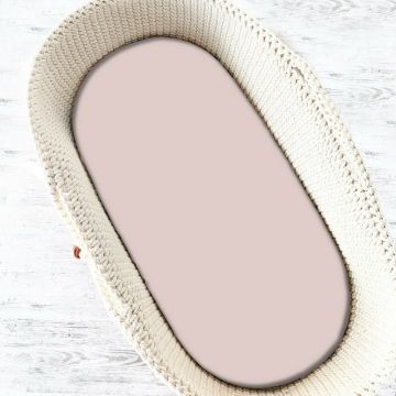 Cearceaf cu elastic MimiNu pentru landou, carucior si cosulet 80x35 cm din jerseu powder pink