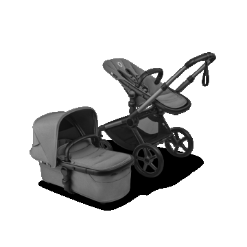 Carucior 2 in 1 Bugaboo Fox 5 Renew Graphite Moon Grey cu maner reglabil, reversibil, suspensii, cadru din aluminiu Carucior 2 in 1 Bugaboo Fox 5 Renew Graphite Moon Grey cu maner reglabil, reversibil, suspensii, cadru din aluminiu