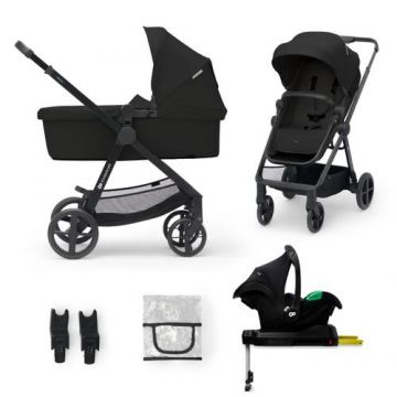 Carucior 4 în 1 KinderKraft Newly, 0 - 22kg, scoica auto Mink Prf cu baza Isofix inclusa, Negru Carucior 4 în 1 KinderKraft Newly, 0 - 22kg, scoica auto Mink Prf cu baza Isofix inclusa, Negru