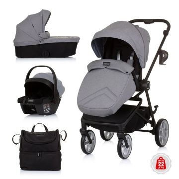 Carucior combinat 3 in 1 Chipolino Linea 2024 Ash Grey