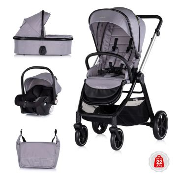 Carucior combinat 3 in 1 cu landou si scoica auto I Size (40-87 cm) Chipolino Marbella 2025 Cloud Grey Carucior combinat 3 in 1 cu landou si scoica auto I Size (40-87 cm) Chipolino Marbella 2025 Cloud Grey