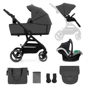 Carucior sport 3 in 1 Kinderkraft Yoxi, 0-22kg, landou, scoica auto, pliabil, Gri Carucior sport 3 in 1 Kinderkraft Yoxi, 0-22kg, landou, scoica auto, pliabil, Gri