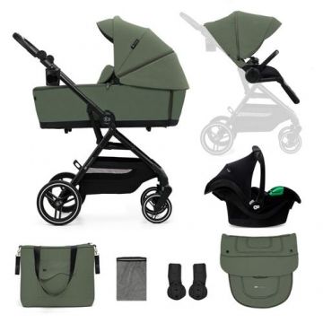 Carucior sport 3 in 1 Kinderkraft Yoxi, 0-22kg, landou, scoica auto, pliabil, Verde Carucior sport 3 in 1 Kinderkraft Yoxi, 0-22kg, landou, scoica auto, pliabil, Verde