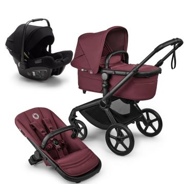 Carucior Bugaboo Fox 5 Renew Black Dark Cherry 3 in 1 Carucior Bugaboo Fox 5 Renew Black Dark Cherry 3 in 1