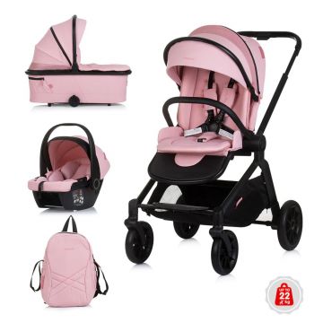 Carucior combinat 3 in 1 cu landou si scoica auto I Size (40-85 cm) Chipolino Magnum 2025 Marshmallow Carucior combinat 3 in 1 cu landou si scoica auto I Size (40-85 cm) Chipolino Magnum 2025 Marshmallow