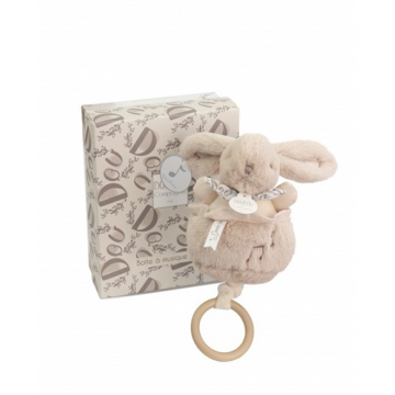 Iepuras muzical Doudou bej 20 cm Iepuras muzical Doudou bej 20 cm