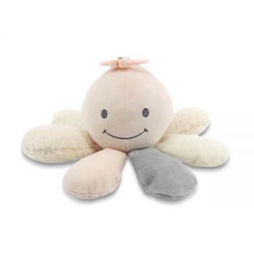 Jucarie din plus cu zornaitoare si zona fosnaitoare Octopus Natural Beige 0 luni+ Jucarie din plus cu zornaitoare si zona fosnaitoare Octopus Natural Beige 0 luni+