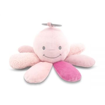 Jucarie din plus cu zornaitoare si zona fosnaitoare Octopus Natural Pink 0 luni+ Jucarie din plus cu zornaitoare si zona fosnaitoare Octopus Natural Pink 0 luni+