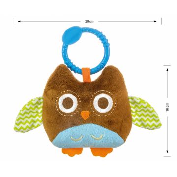 Jucarie din plus pentru agatat, cu clopotel Happy Owl Brown Jucarie din plus pentru agatat, cu clopotel Happy Owl Brown