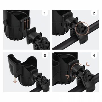 Suport 2 in 1 pentru pahar si telefon Sipo Negru universal Suport 2 in 1 pentru pahar si telefon Sipo Negru universal